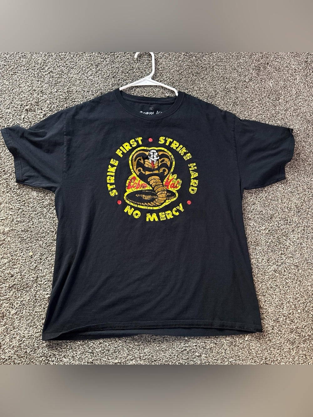 Cobra Kai Logo Karate Kid No Mercy Men's Black Tee T-Shirt (L) Large